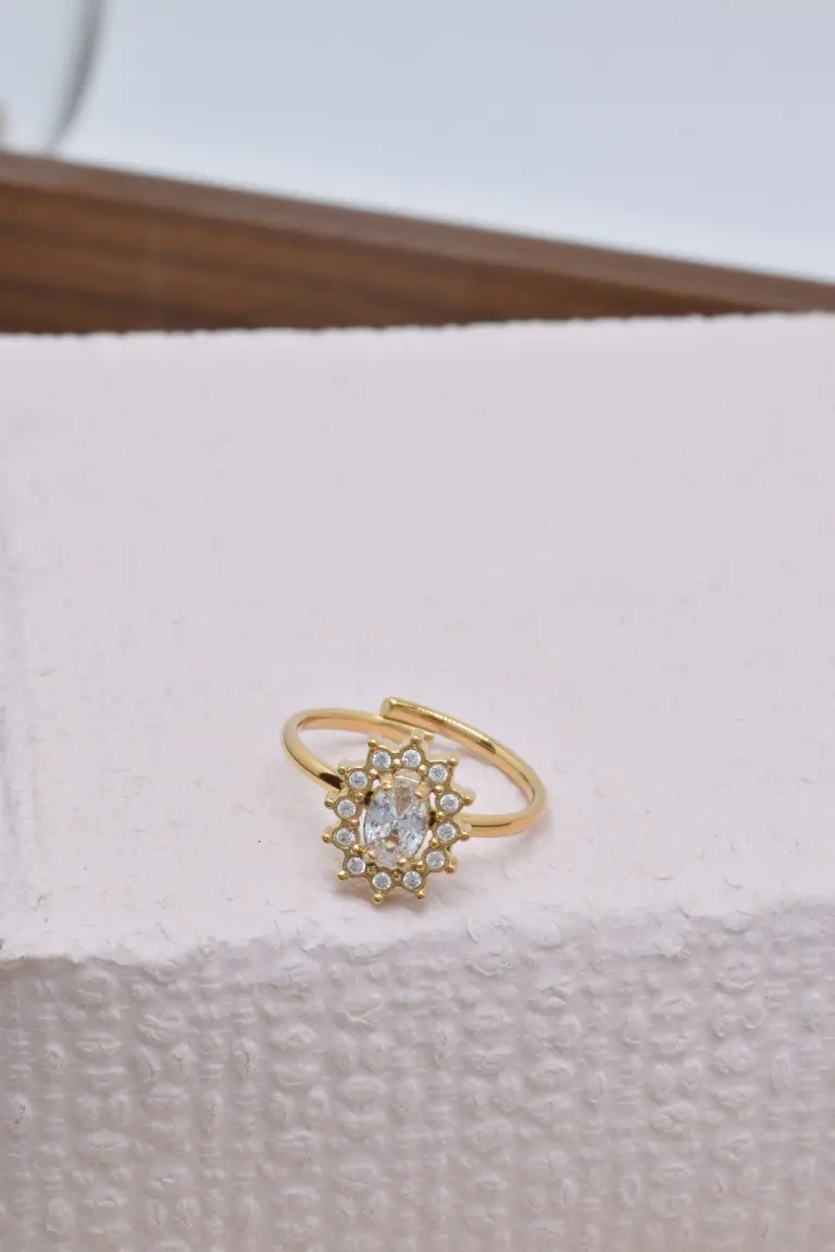 Stainless steel crystal ring - BG100549OR-BC