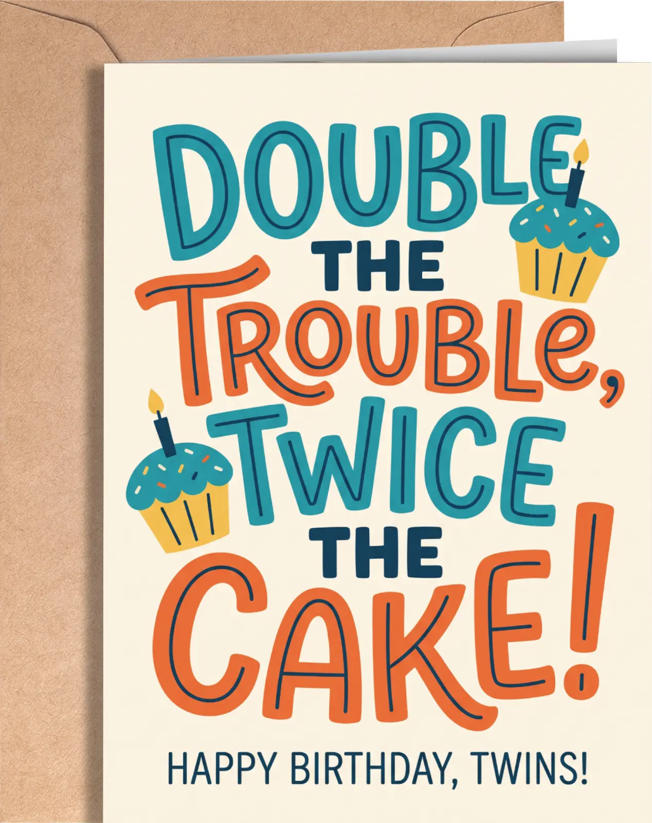 Twin Birthday Card - Funny Birthday Card for Twin