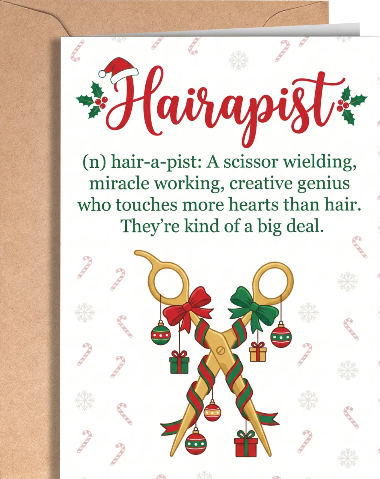 Hair Stylist Christmas Card - Greeting Card for Hairdresser