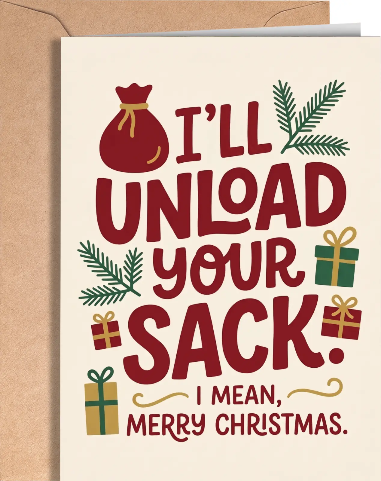 Funny Christmas Card - Naughty Christmas Card