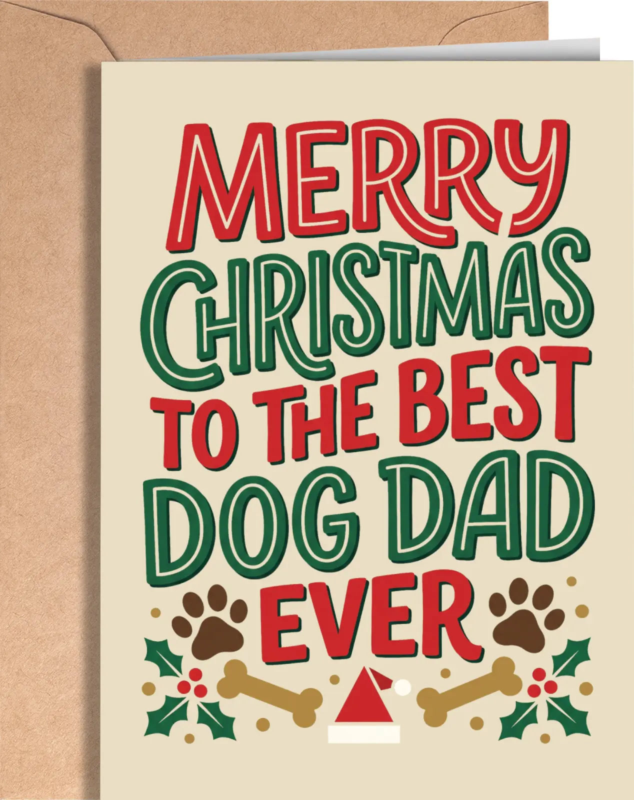 Dog Dad Christmas Card - Pet Dog Owner Christmas Card