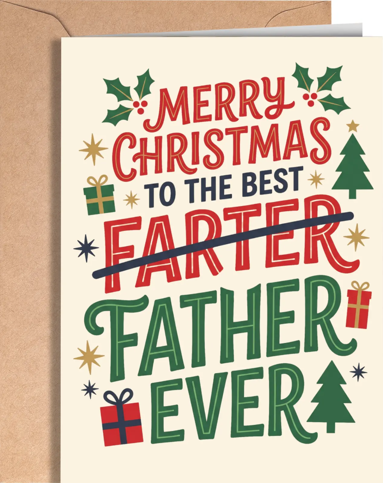 Dad Christmas Greeting Card - Merry Christmas Card Dad
