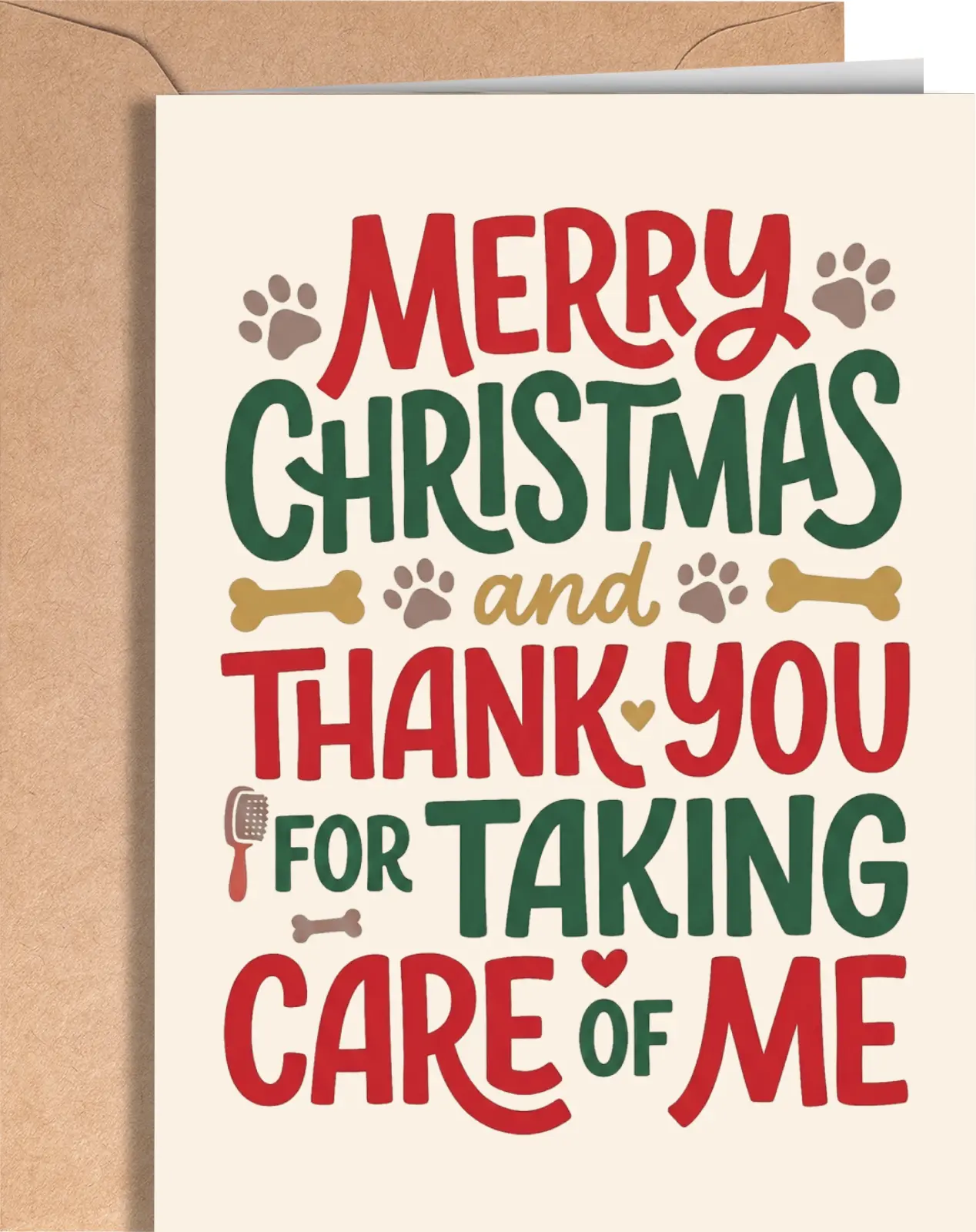 Merry Christmas Card for Pet Sitter, Dog Groomer or Vet