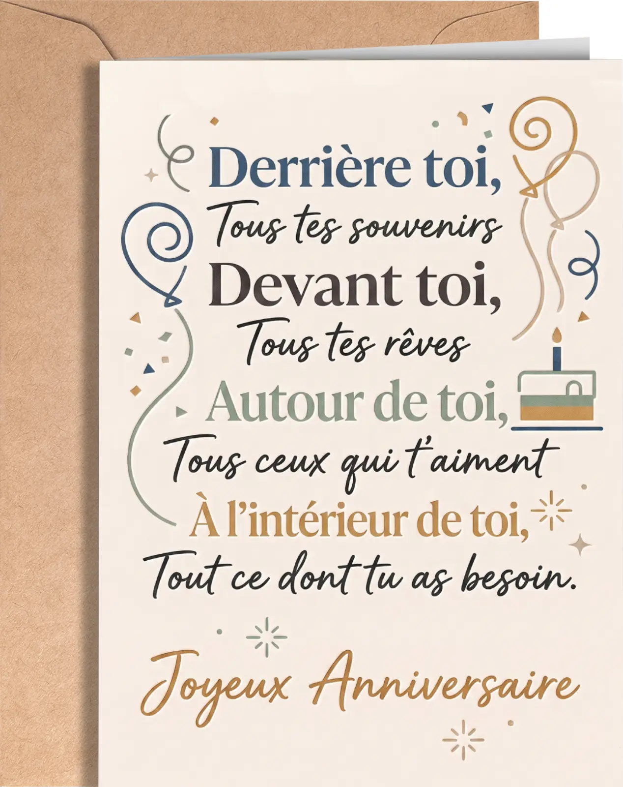 French Birthday Card - Happy Birthday Greeting Cards