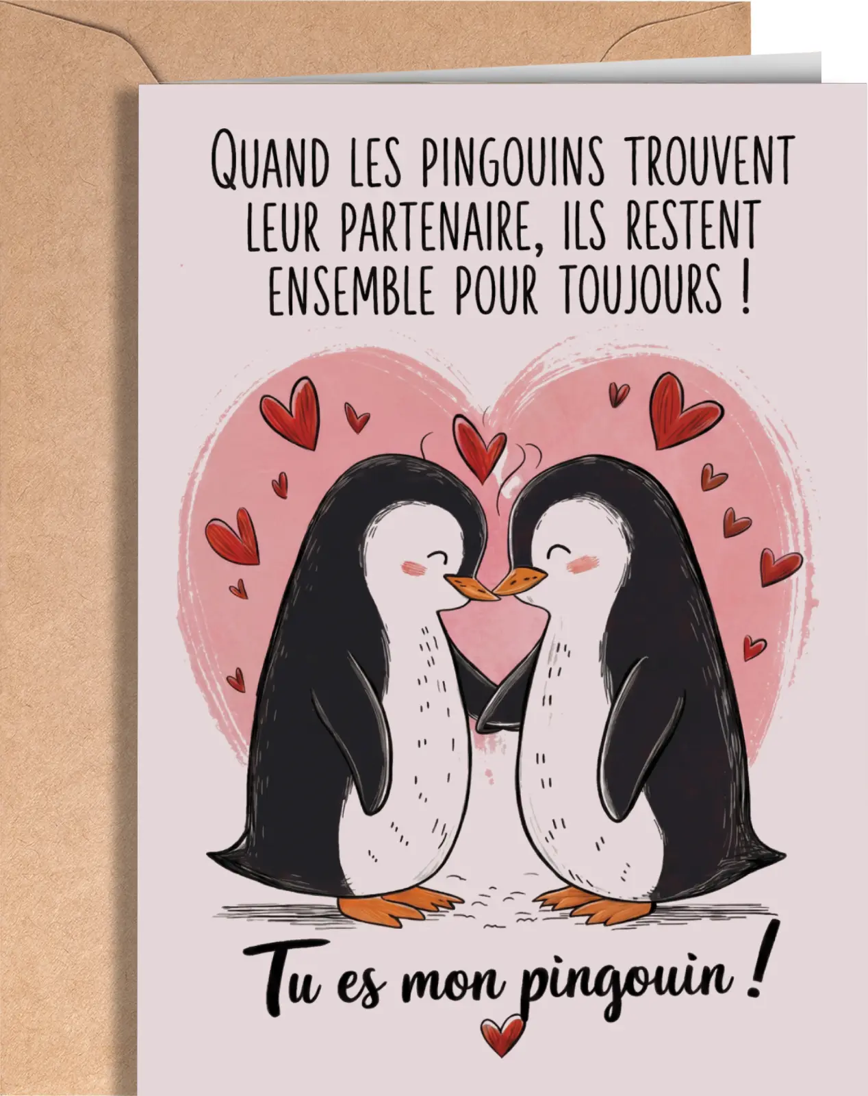 French Anniversary Card - Valentine's Day Card for Couples