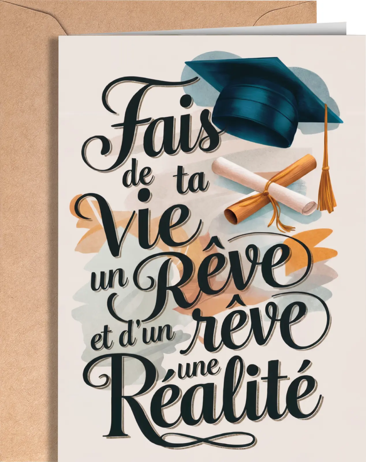 French Graduation Card - Congrats Grad Greeting Card
