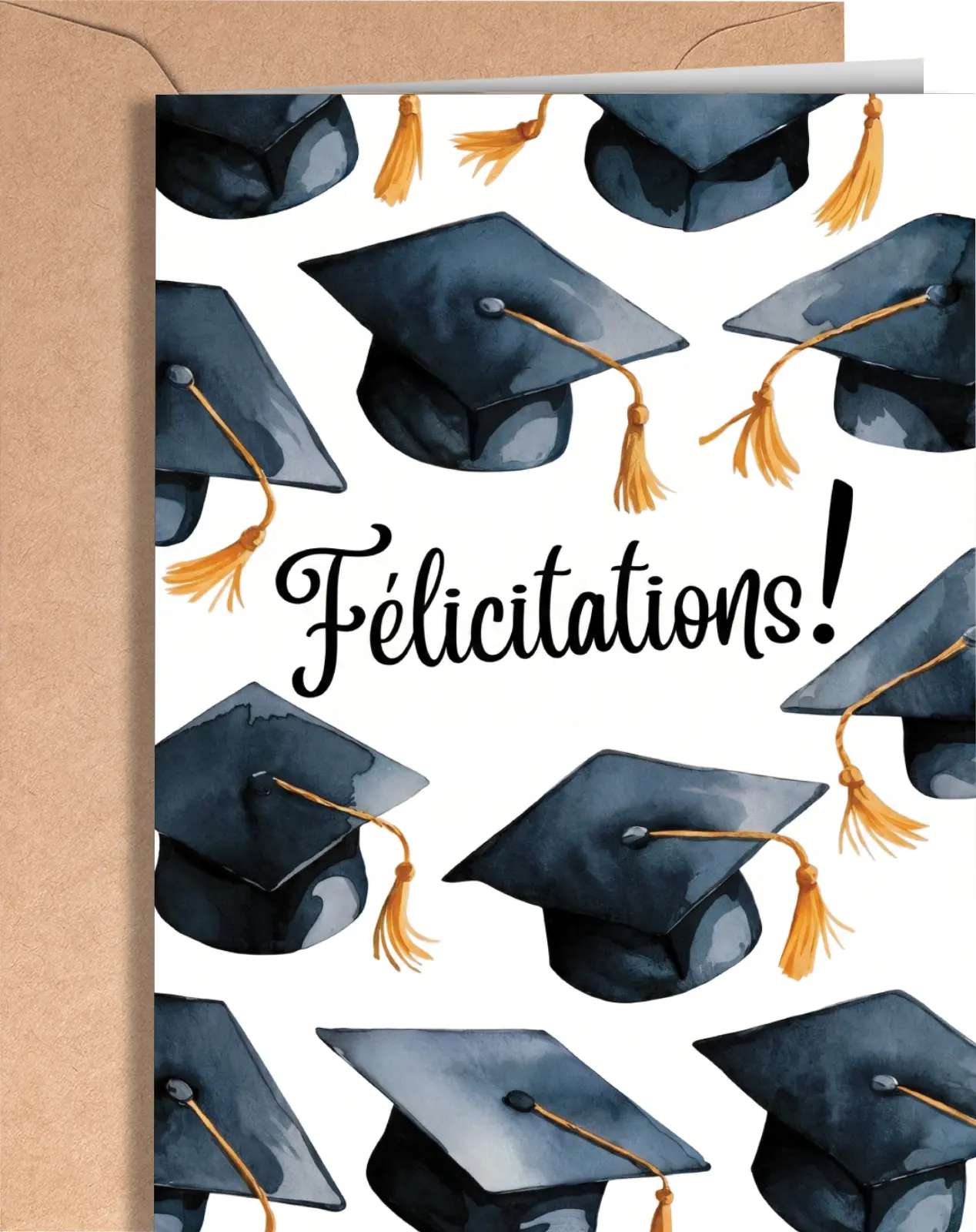 French Graduation Card - Congrats Grad Greeting Card