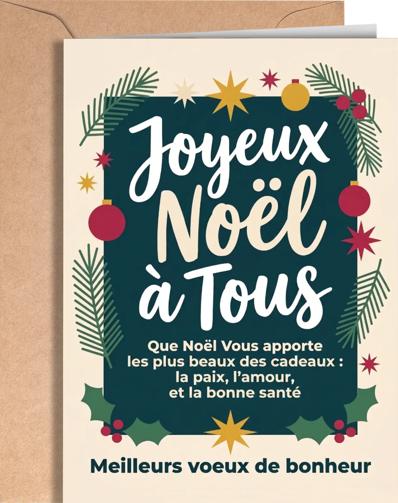 French Christmas Greeting Card - Merry Christmas Cards