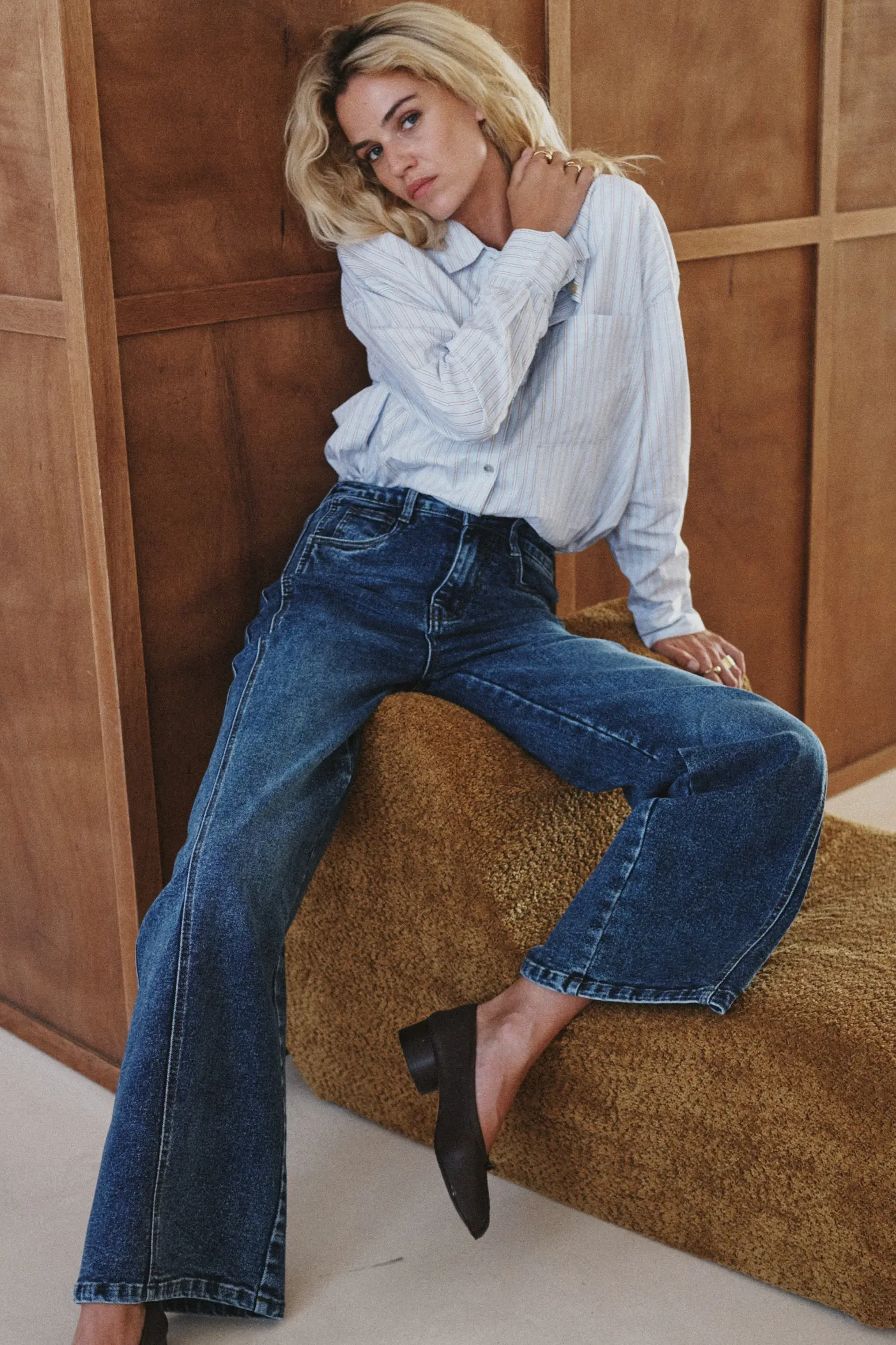 Wide-leg jeans "Alizée" (double vertical seam) - Ana & Lucy