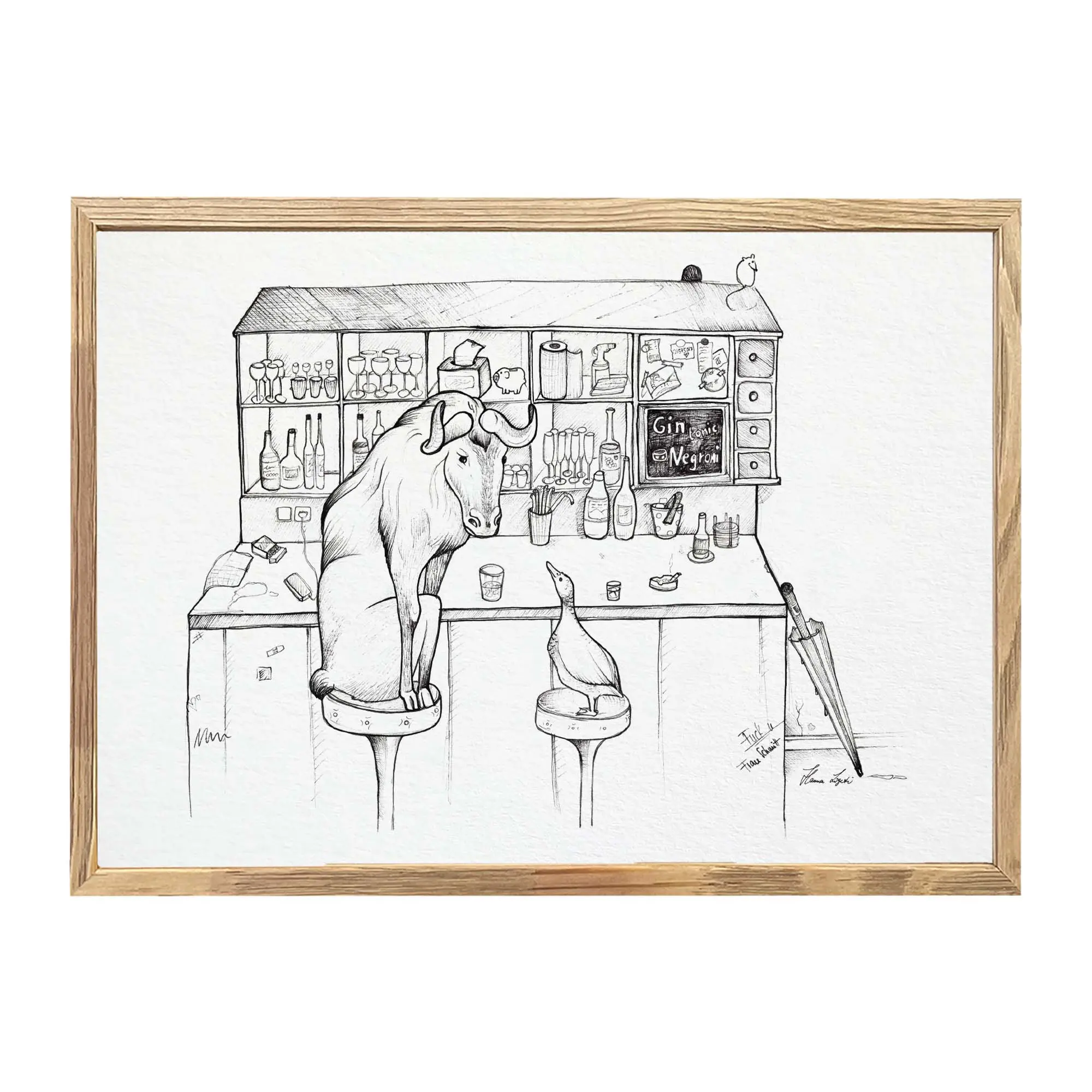 Kunstdruck - Kneipenphilosophie (Gnu & Gans)