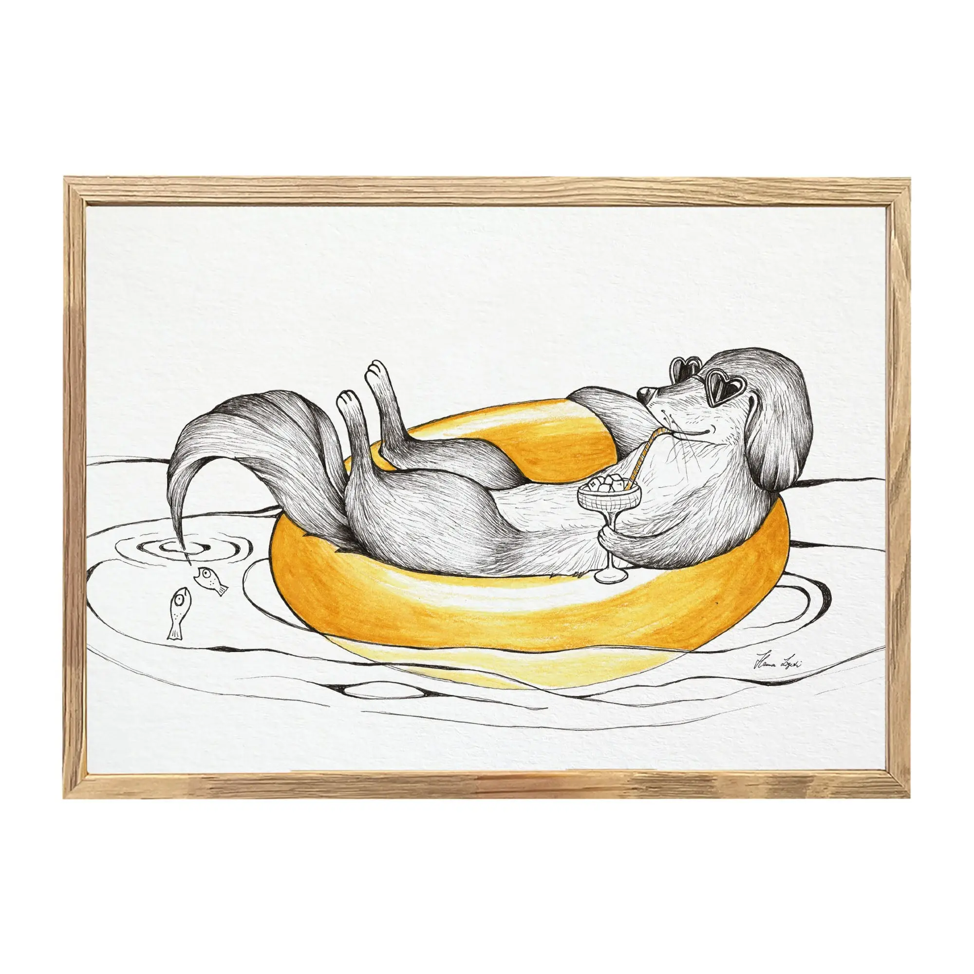 Kunstdruck - Urlaubshund
