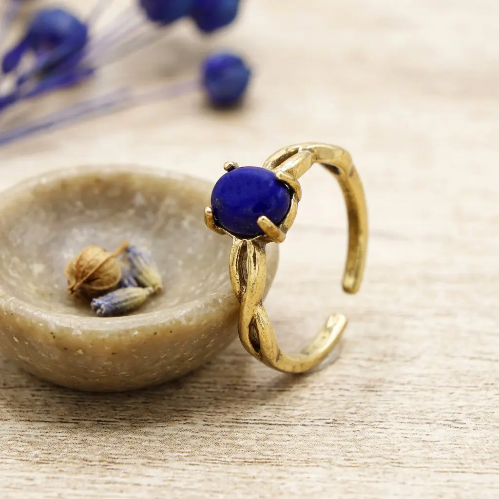 Lapis Lazuli Crystal Stone Ring