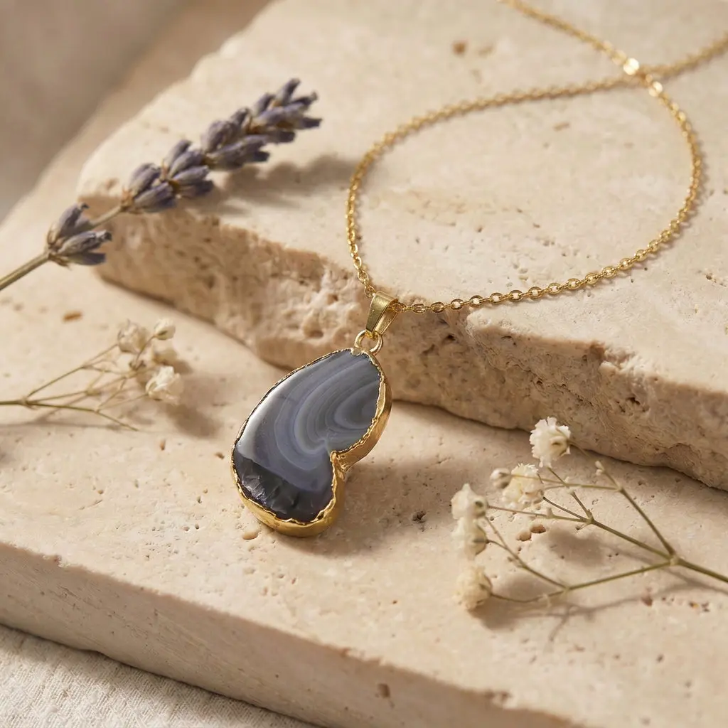 Assorted Soldered Agate Pendant Necklaces