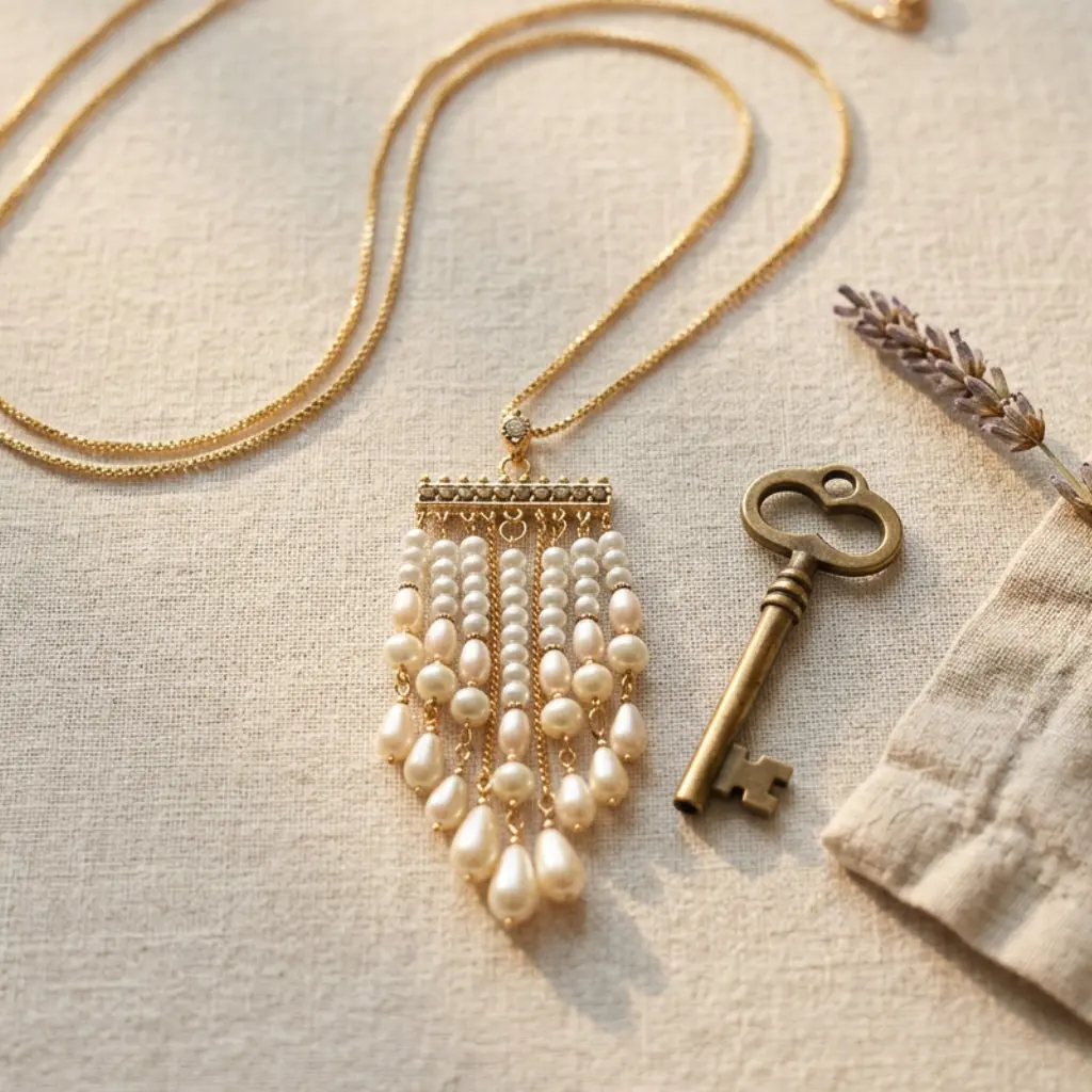Light Academia Pearl Statement Necklace