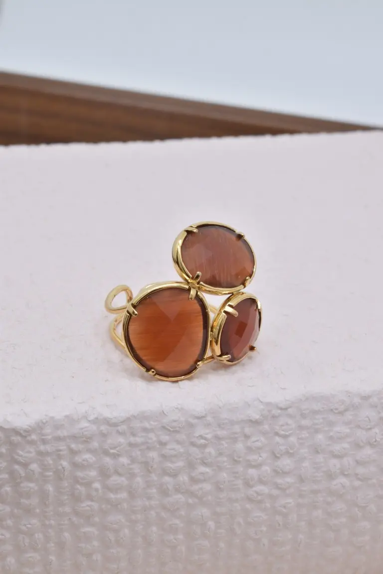 Bague œil de chat en acier inoxydable - BG310372OR-MA