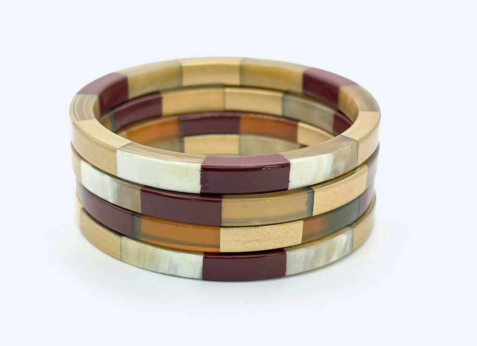 JONC CORNE RAYURE  BORDEAUX  DORE