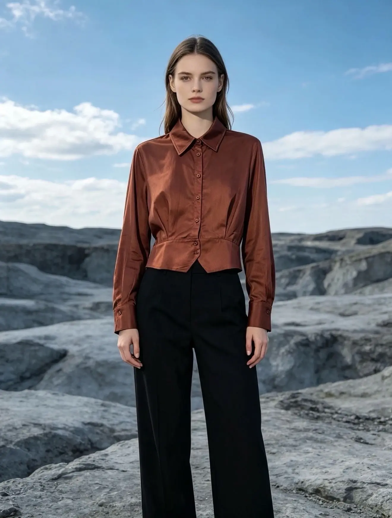 Chemise mercerisée, coupe classique