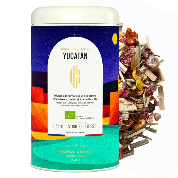 ESCALE ENCHANTÉE YUCATÁN - Infusion de citronnelle et de pomme aromatisée au melon et à la vanille Bio