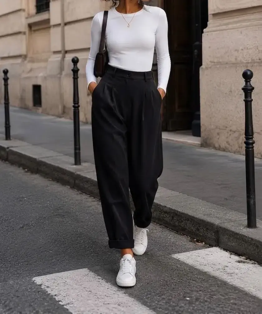 Pantalon épais large et fluide - 9699