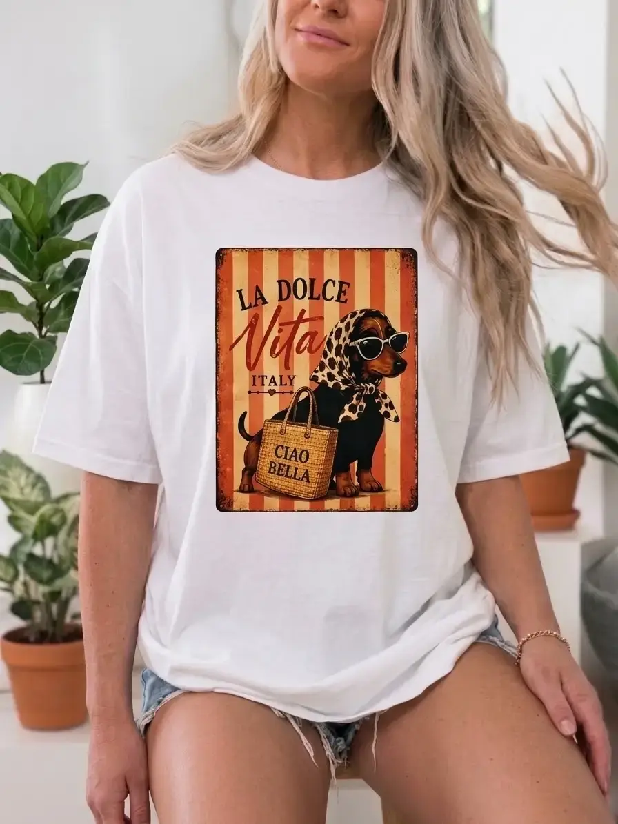 T-shirt large imprimée - 100% Coton - 2206-163