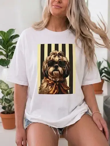 T-shirt large imprimée - 100% Coton - 2206-164