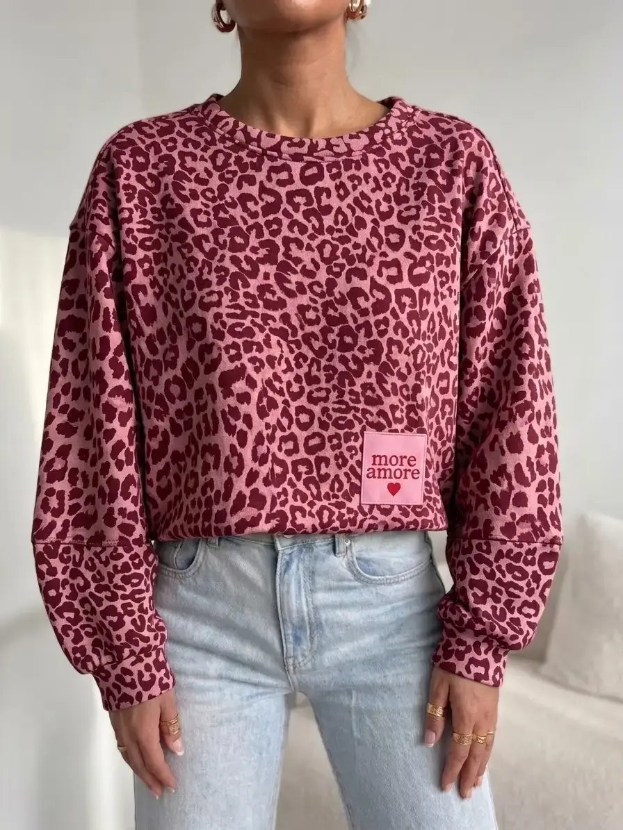Sweat leopard en coton - M30673