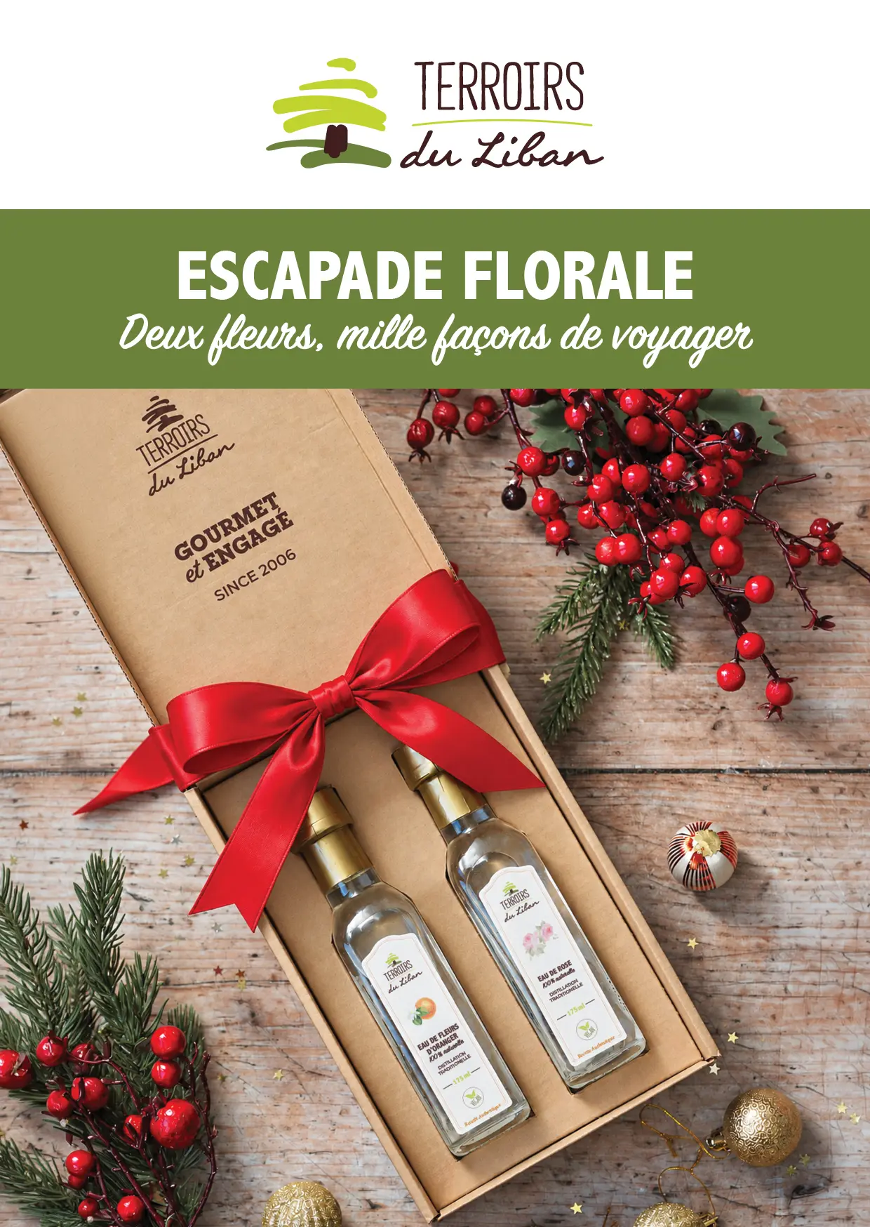 Terroirs du Liban – Floral Escape Geschenkset – Rosenwasser und Orangenblütenwasser aus dem Libanon