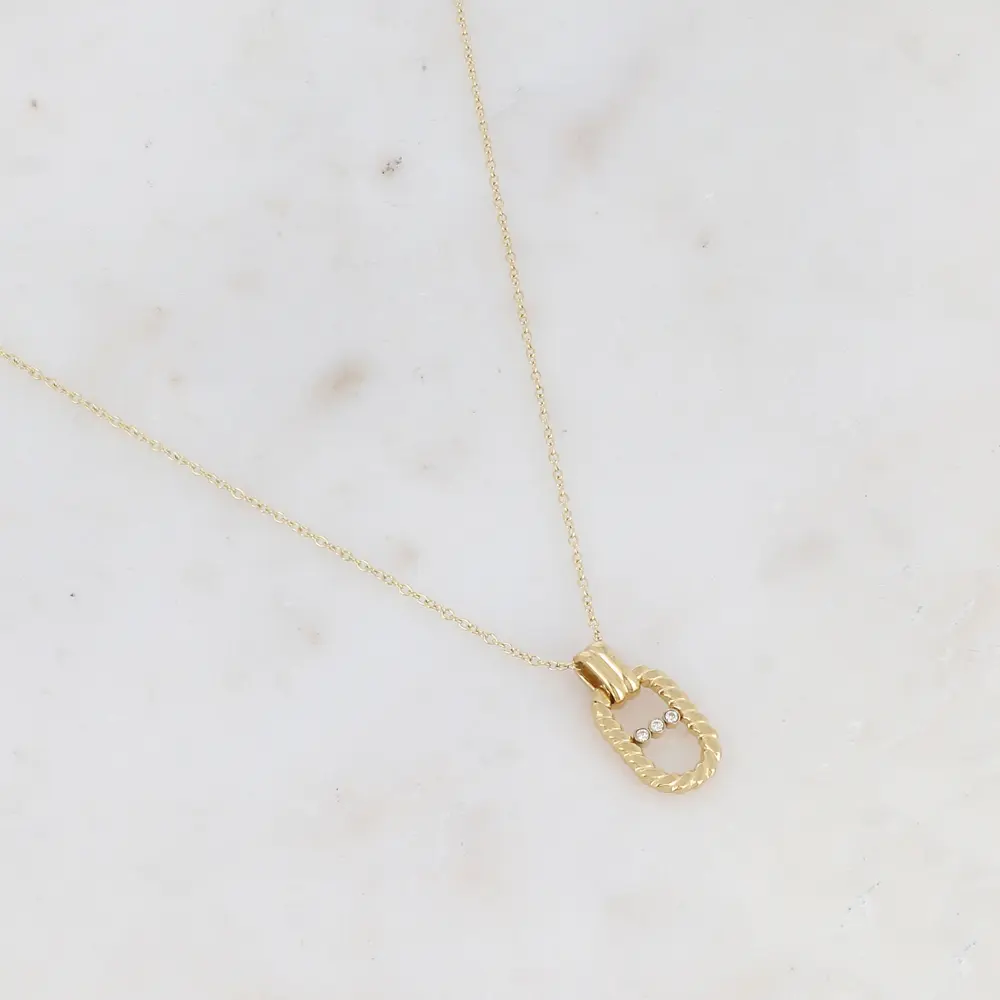 Collier avec anneau et strass