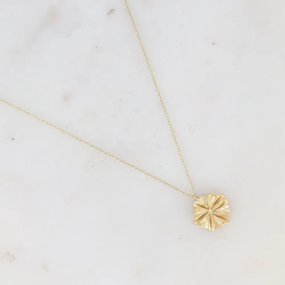 Collier avec fleur texturée (Taille S)