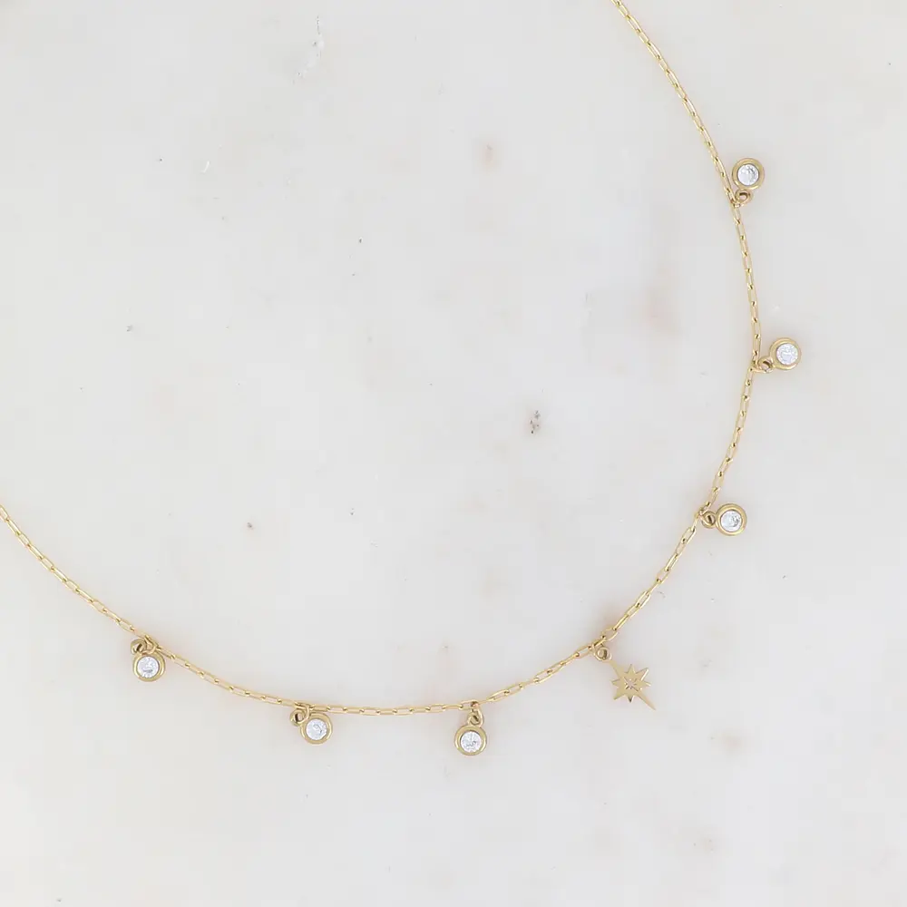 Collier avec étoile ajourée et zircons