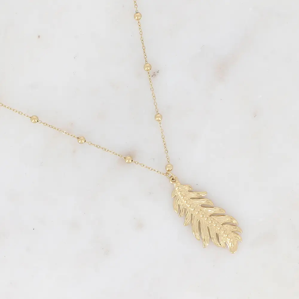 Collier boule avec feuille