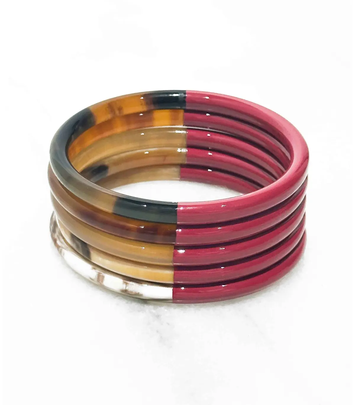Bracelet coloré 1955C en corne véritable