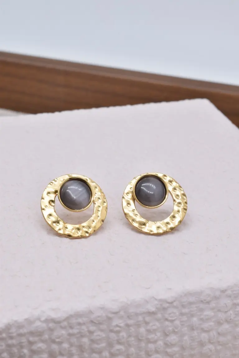 Boucles d'oreilles en acier inoxyable - BO100550OR-GR