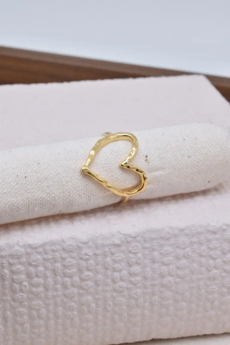 Bague cœur en acier inoxydable - BG310376