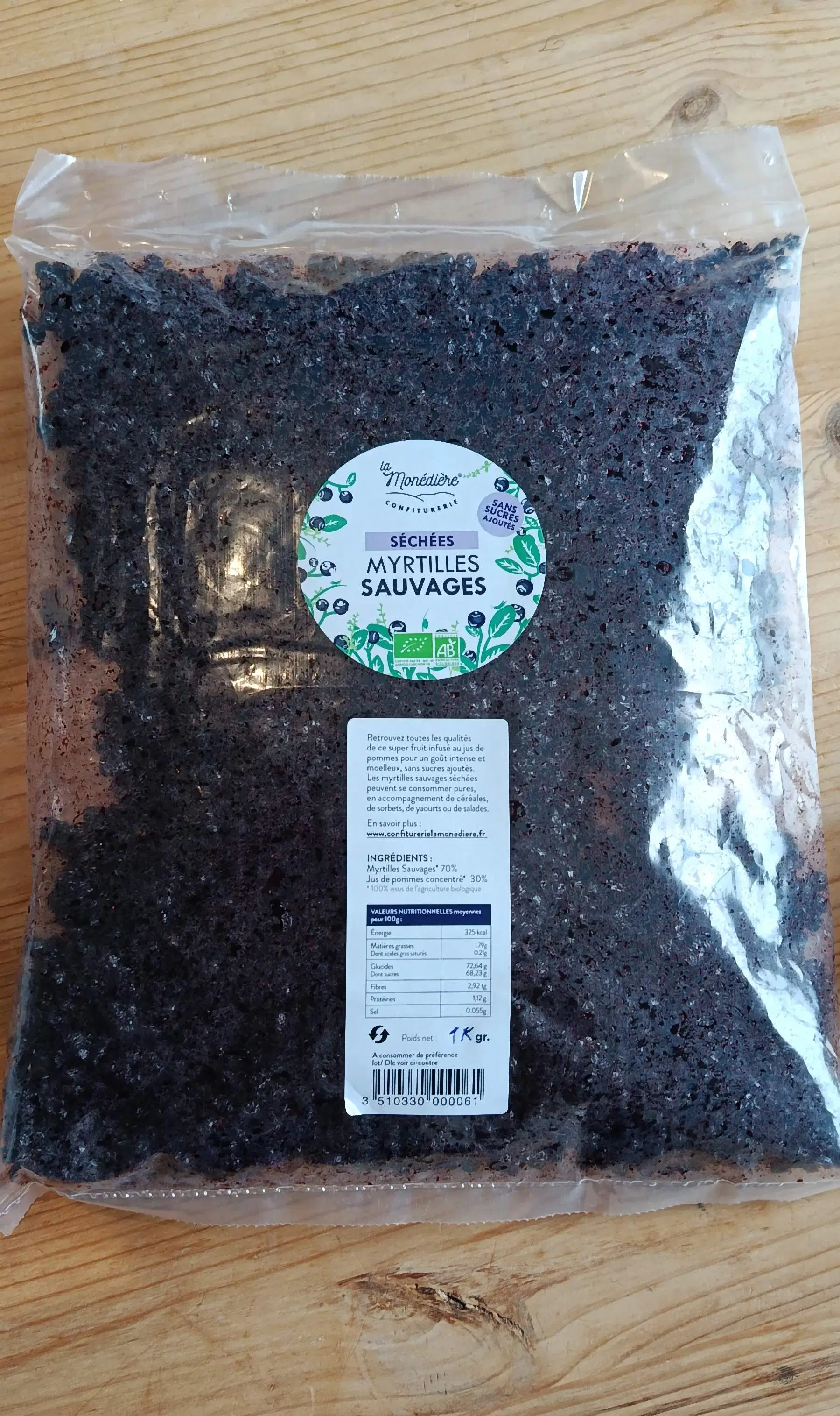 Myrtilles séchées vrac 1 kg