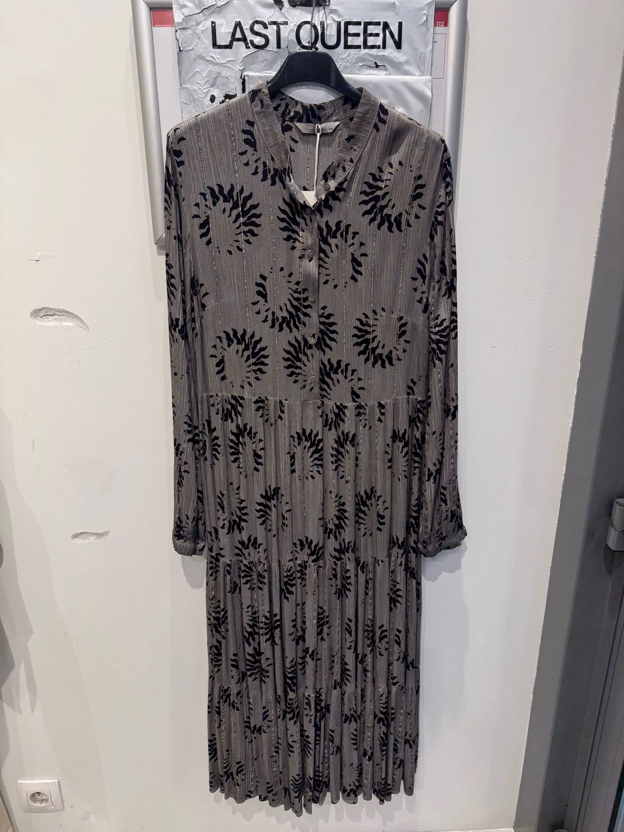 Robe longue LUREX avec motif symétrique,coupe évasée