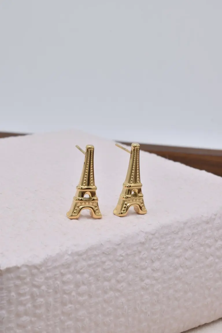 Boucles d'oreilles tour eiffel en acier inoxyable - BO100556