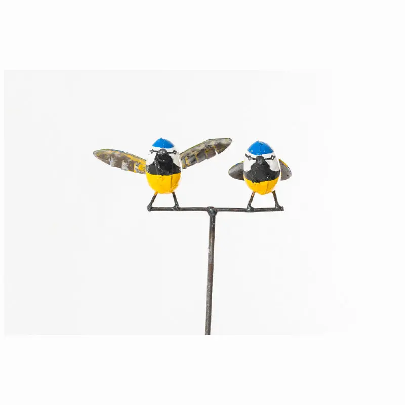 METAL COUPLE BLUE TIT ON STICK