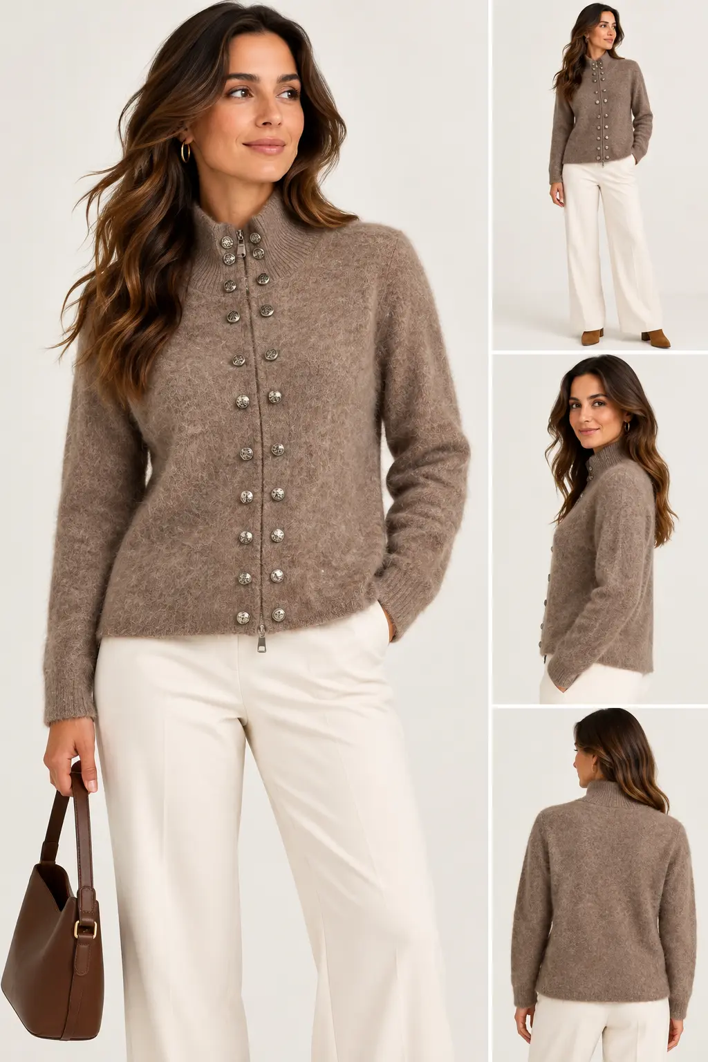 Gilet en maille duveteuse 68805
