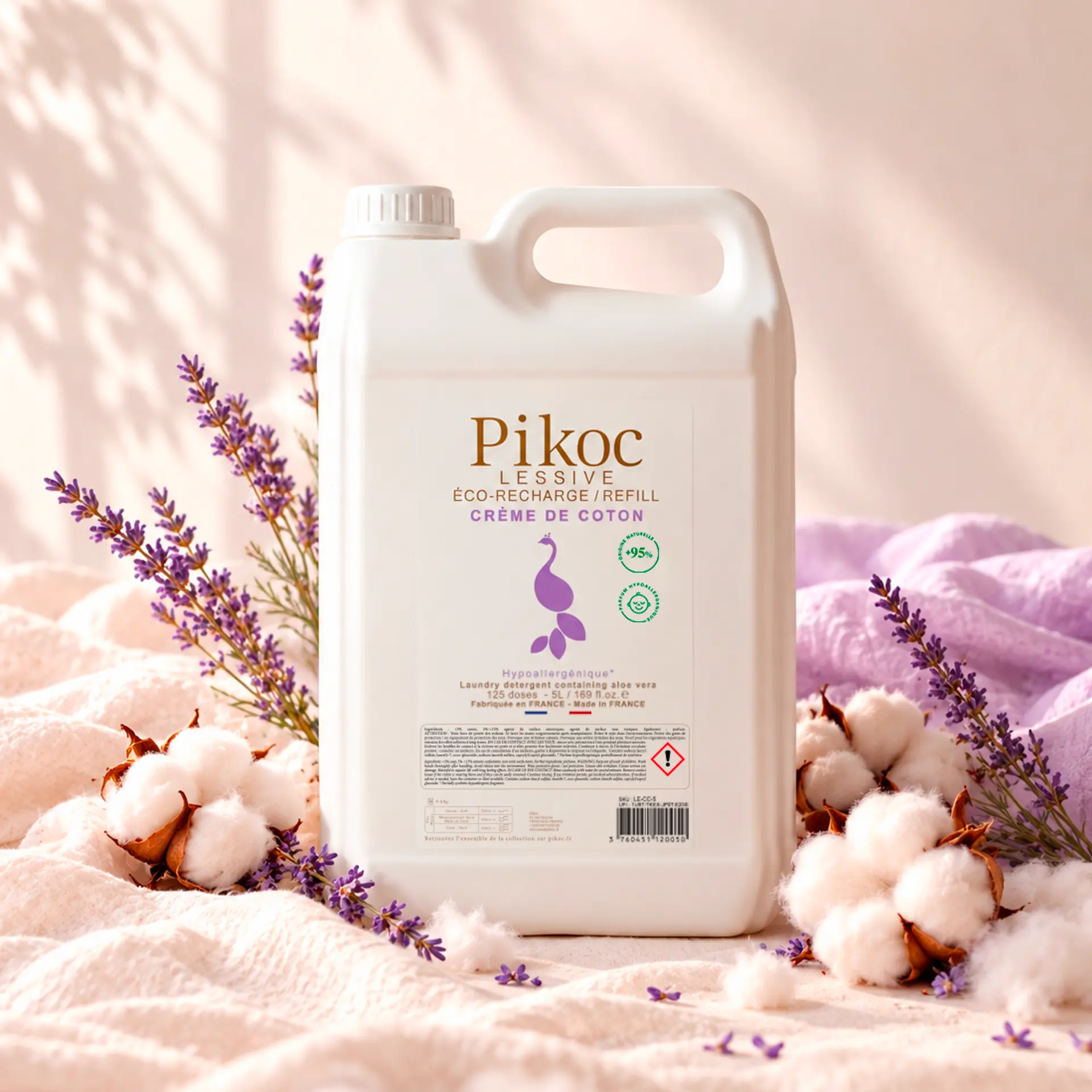 Eco-recharge Lessive Crème de Coton 5L - hypoallergénique Bébé