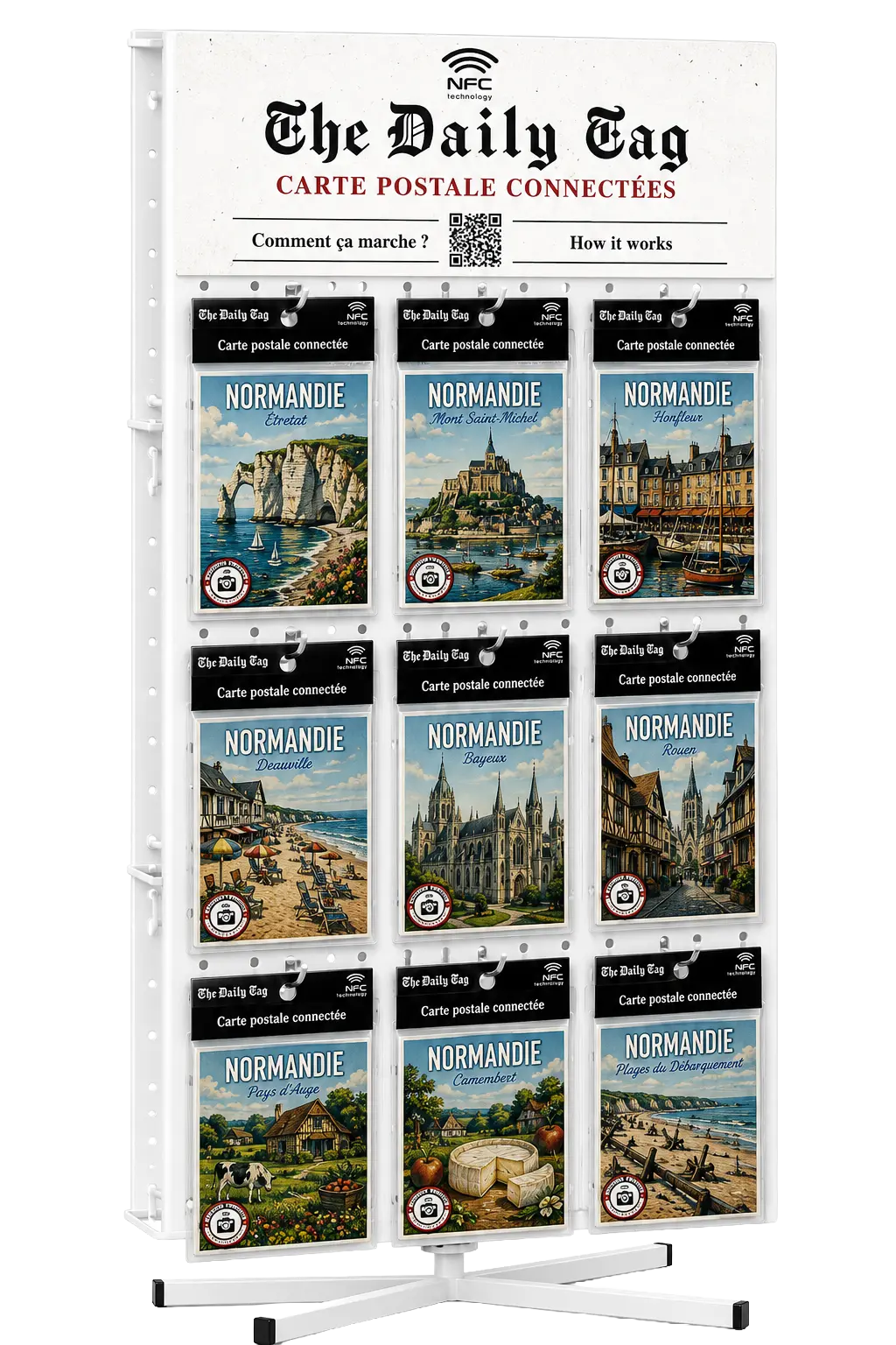 Présentoir de Cartes postales Connectées - 270 Cartes