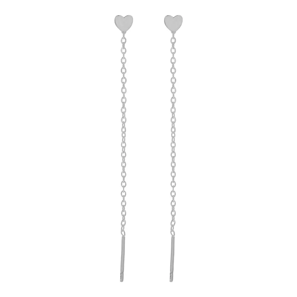 Stud threader earrings heart