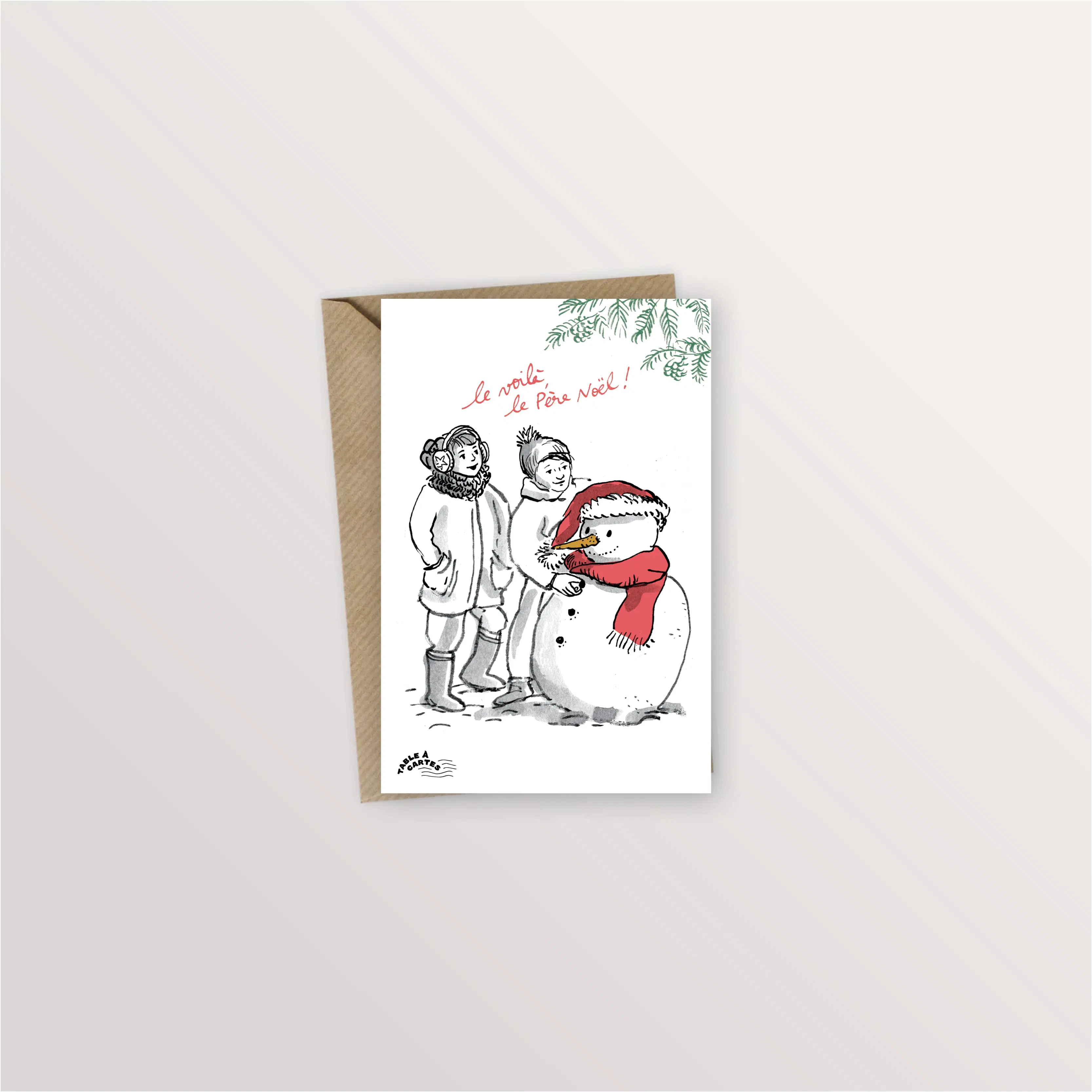 Carte postale - Père Noël de neige