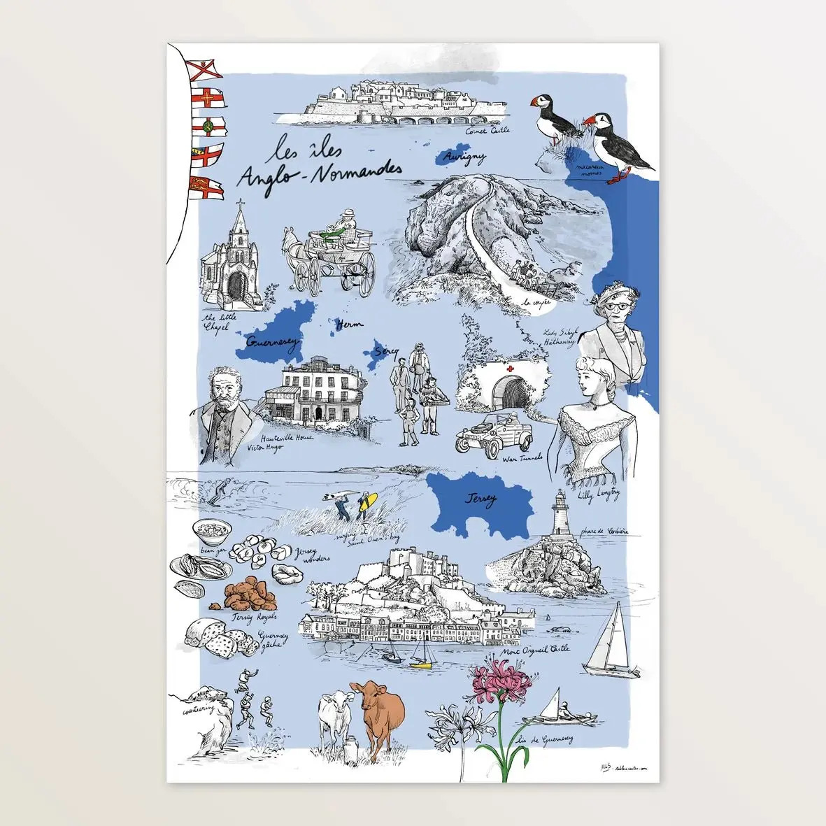 Les îles Anglo-Normandes - Affiche 40 x 60 cm