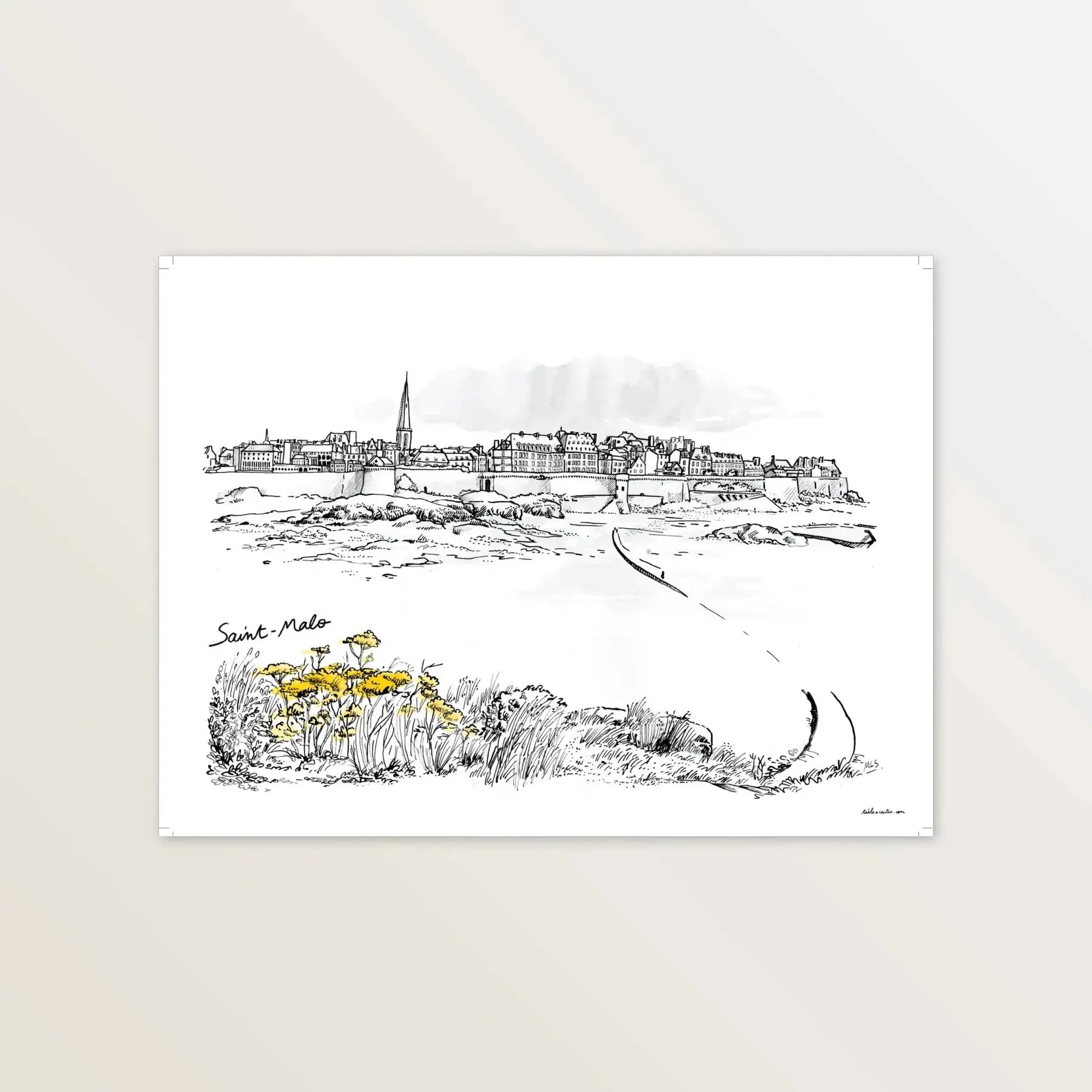Saint-Malo, vue depuis le Grand Bé - Affiche 40 x 30 cm