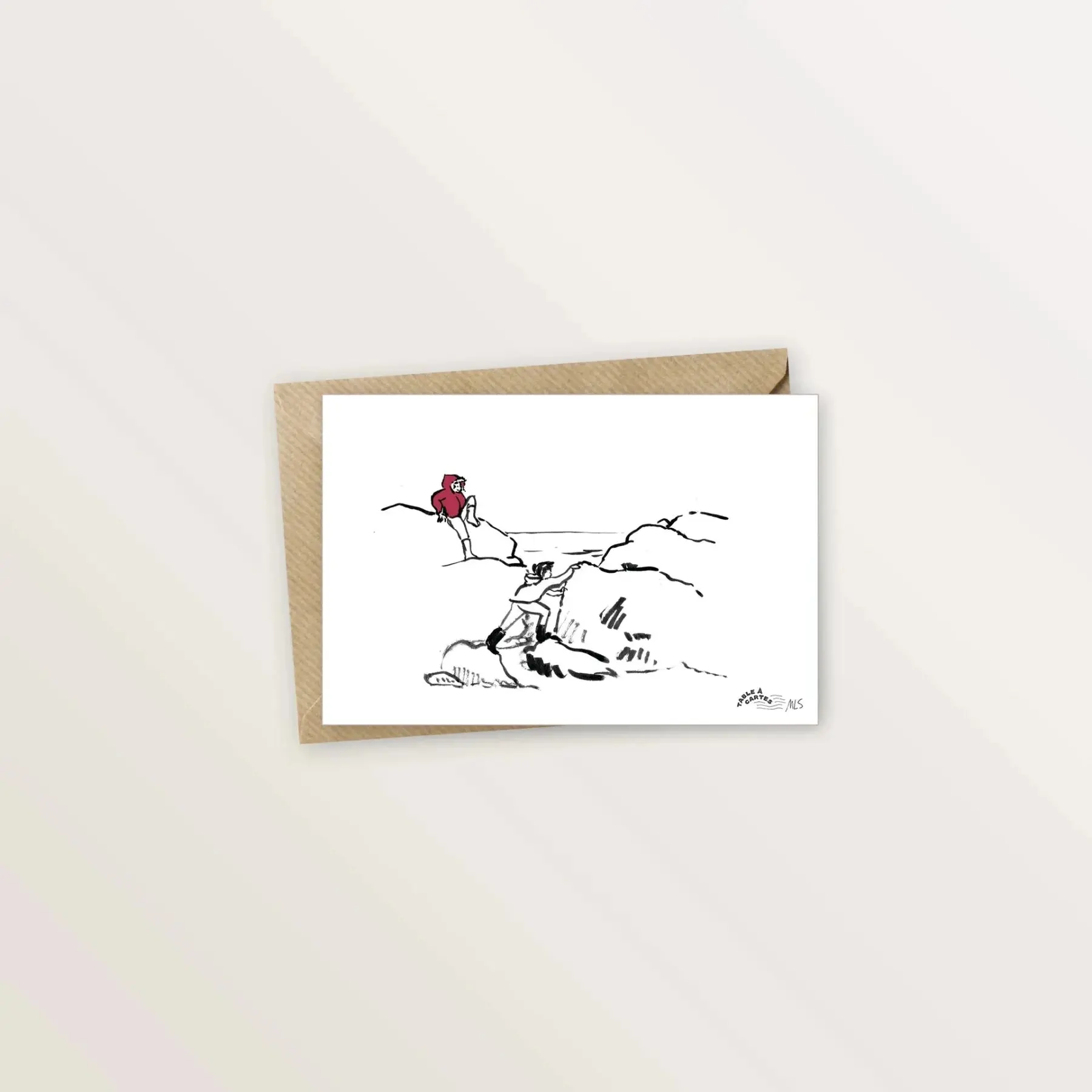Carte postale - Sur les rochers