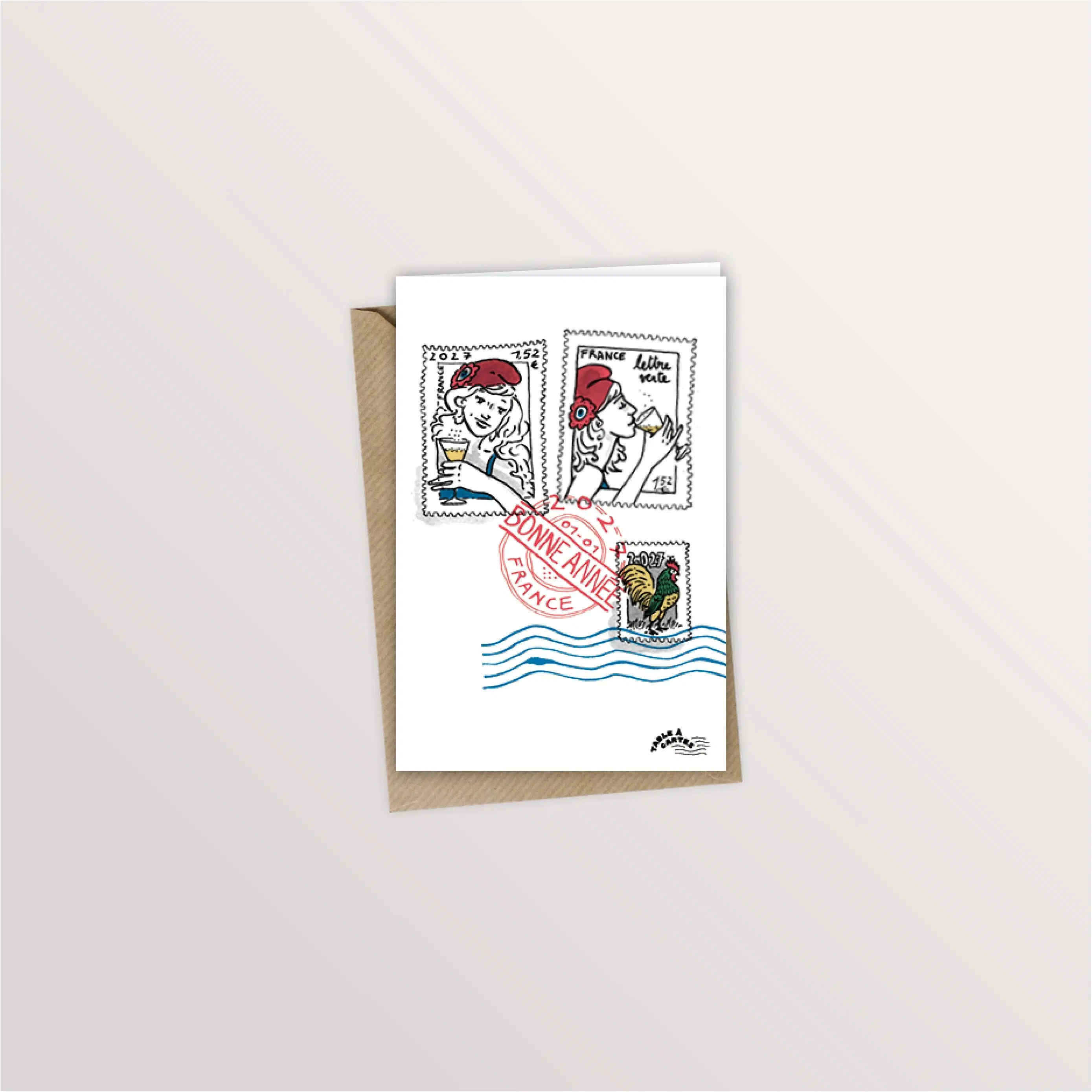 Carte de voeux - Timbres du nouvel an
