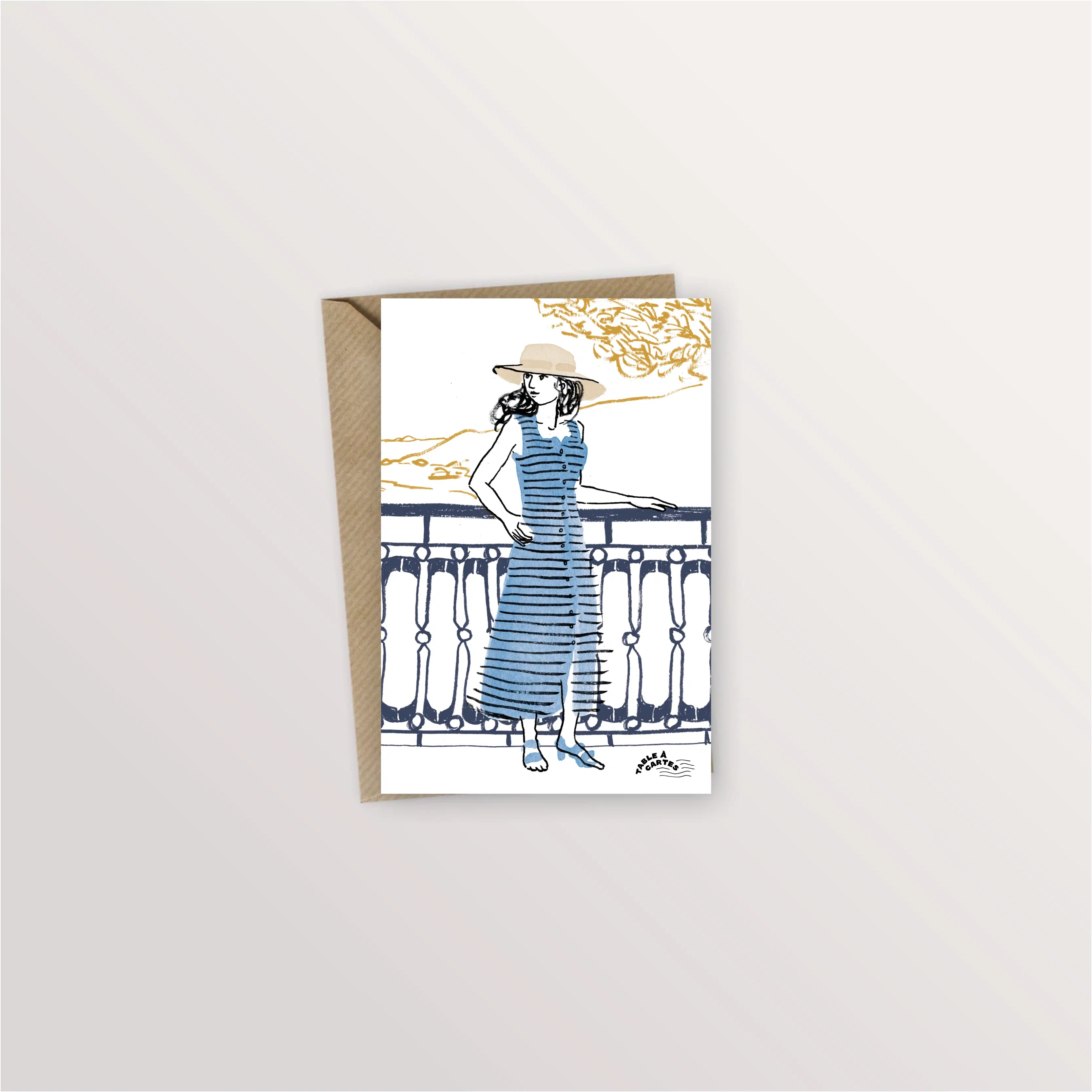 Carte postale - Robe rayée