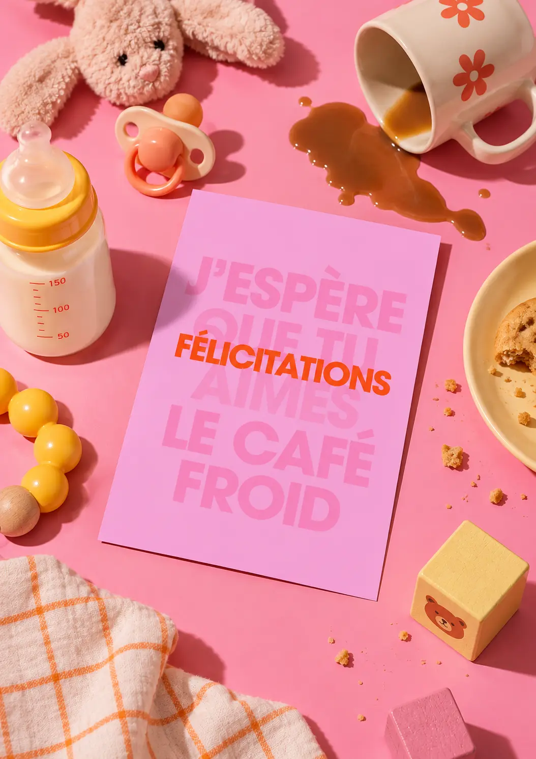 Précommande - Disponible autour du 15/10 - Carte de voeux naissance - Café froid