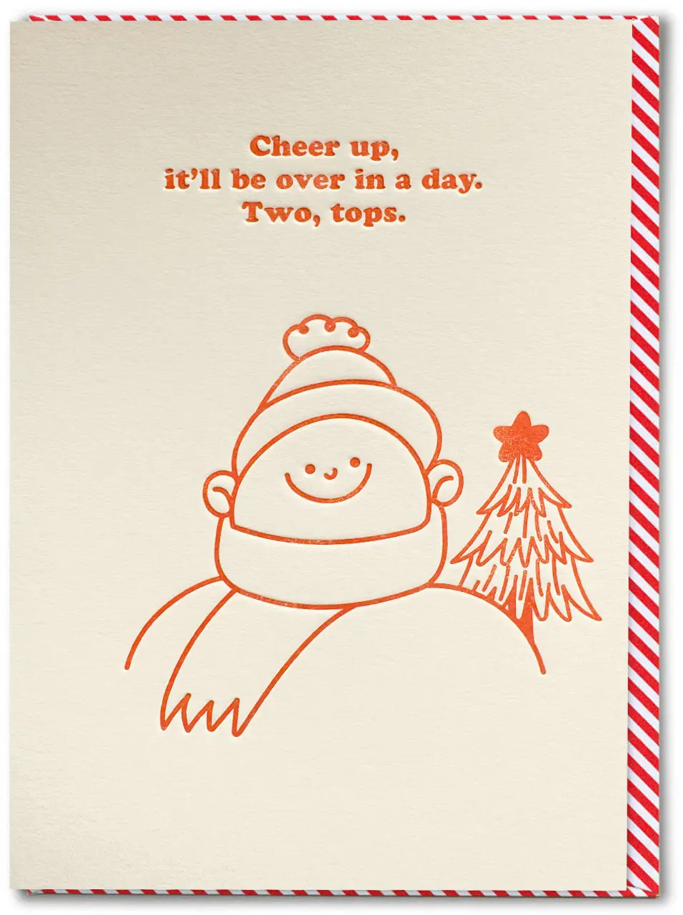 Funny Debossed Christmas Card - Cheer Up by Brainbox Candy